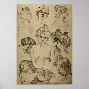 Mucha - Frauenstudien 1901 Poster