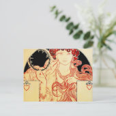 Mucha ~ Girl from Brooklyn Exhibition Poster Postkarte (Stehend Vorderseite)