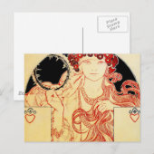 Mucha ~ Girl from Brooklyn Exhibition Poster Postkarte (Vorne/Hinten)