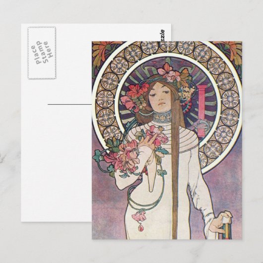 Mucha Goddess Postkarte (Vorne/Hinten)