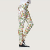 Mucha Hollyhock-Blumen ganz über Druck-Leggings Leggings (Rechts)