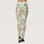 Mucha Hollyhock-Blumen ganz über Druck-Leggings Leggings (Rückseite)