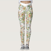 Mucha Hollyhock-Blumen ganz über Druck-Leggings Leggings (Vorderseite)