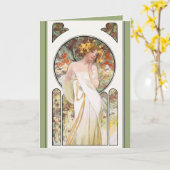 Mucha KARTE:  Sylvais Parfüm-Anzeige Karte (Gelbe Blume)