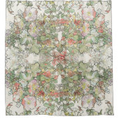 Mucha Kunst Nouveau Hollyhock-Blumen-Duschvorhang Duschvorhang (Vorderseite)
