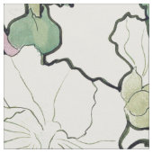 Mucha Kunst Nouveau Hollyhock-Blumen-Gewebe Stoff (Nahaufnahme)