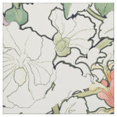 Mucha Kunst Nouveau Hollyhock-Blumen-Gewebe Stoff (Muster)