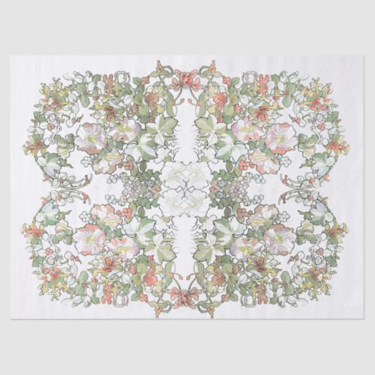 Mucha Kunst Nouveau Hollyhock-Blumen-Seidenpapier Seidenpapier (Vorderseite)