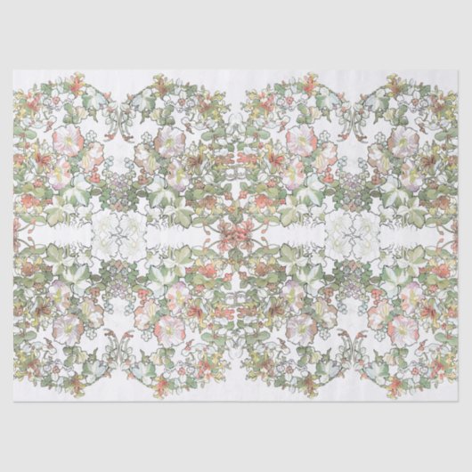 Mucha Kunst Nouveau Hollyhock-Blumen-Seidenpapier Seidenpapier (Vorderseite)