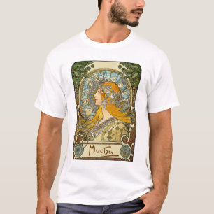 Mucha Kunst Nouveau T - Shirt - Tierkreis -