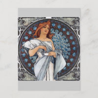 Mucha Kunst weiße Frau Kleid Löffel Tasse