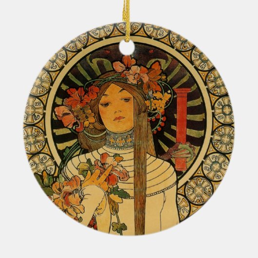 Mucha La Trappistine Keramik Ornament (Hinten)