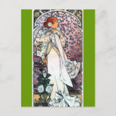 Mucha Lady mit camelias thart nouveau Postkarte (Vorderseite)