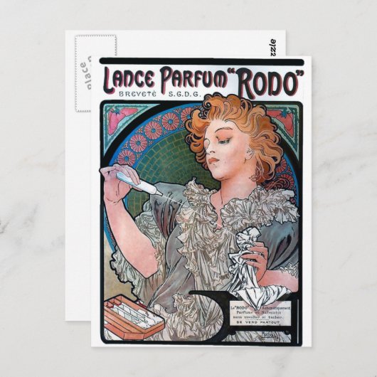 Mucha Lance Parfum Rodo Parfümerie Postkarte (Vorne/Hinten)