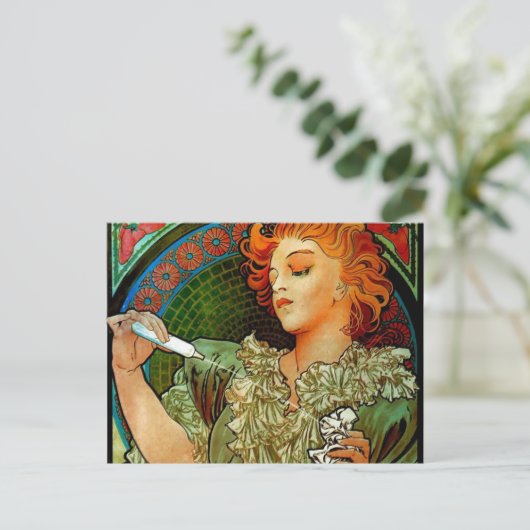 Mucha Lance Parfum Rodo Postkarte (Stehend Vorderseite)