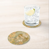 Mucha Lilies Jugendstil Sprache der Blume Runder Pappuntersetzer (Vor Ort)