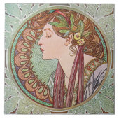 Mucha Lorbeer-Kunst Nouveau Kunst-Fliese Trivet Fliese (Vorderseite)