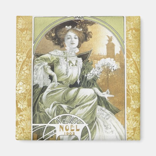 Mucha Magnet: Alphonse Mucha - Art Nouveau Magnet (Vorne)