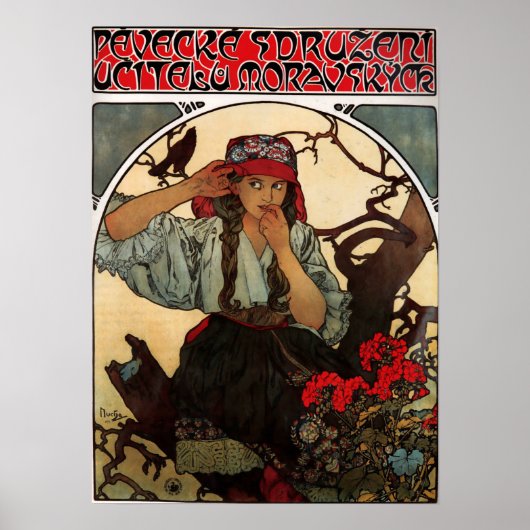 Mucha - Mährischer Lehrerchor 1911 Poster (Vorne)