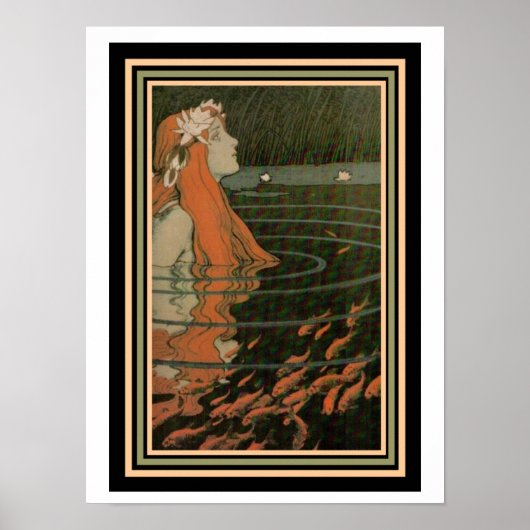 Mucha "Mermaid with Gold Fish" Art Nouveau Poster (Vorne)