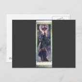 Mucha Moon Night Woman Art Nouveau Deko Postkarte (Vorne/Hinten)