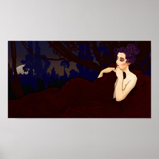 Mucha Moon-Rise Print Poster (Vorne)