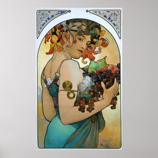Mucha - Obst Poster (Vorne)