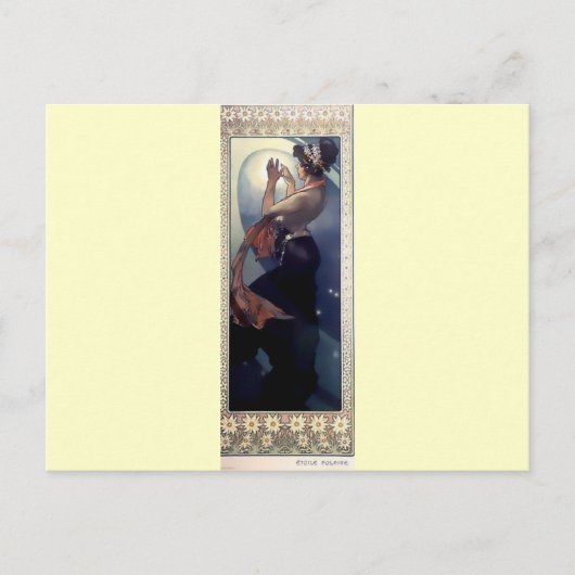 Mucha Polar Star Art Deco Postkarte (Vorderseite)