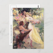 Mucha Postcard: Spirit of Spring Postkarte (Vorne/Hinten)