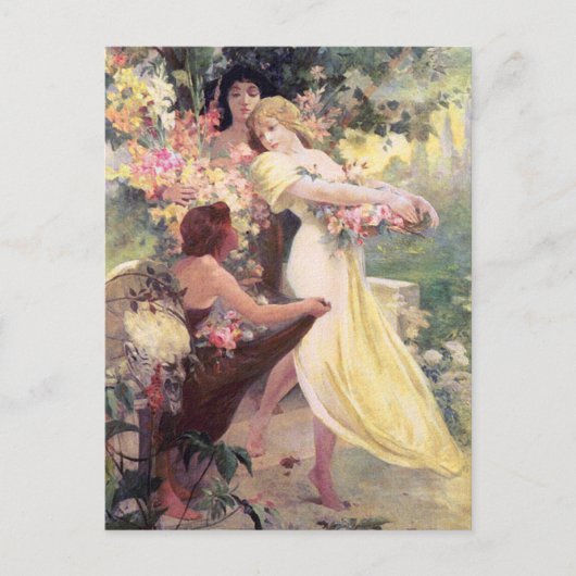 Mucha Postcard: Spirit of Spring Postkarte (Vorderseite)