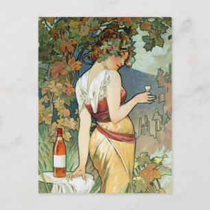 Mucha-Postkarte: Cognac - Jugendstil Postkarte
