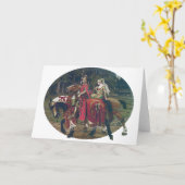 Mucha Ritterfrau malt Pferde Wald romantisch Karte (Gelbe Blume)