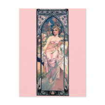 Mucha Rosa romantische Kleiderart Deko Lady