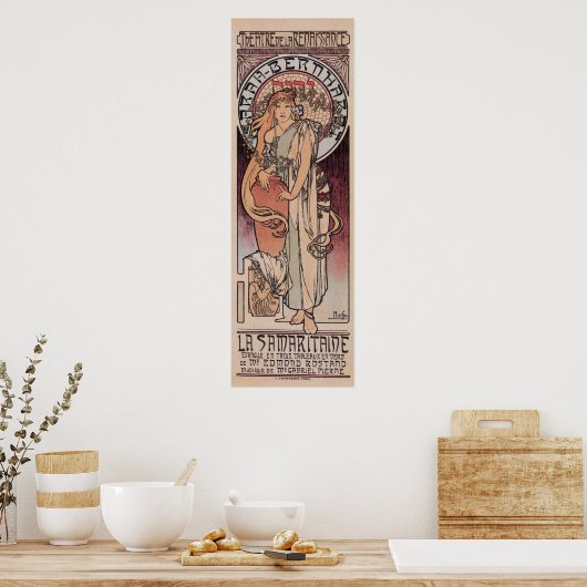 Mucha Sarah Bernhardt Der Samaritan-Lampenpost Poster (Küche)