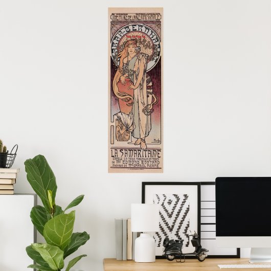 Mucha Sarah Bernhardt Der Samaritan-Lampenpost Poster (Heimbüro)