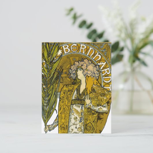 Mucha - Sarah Bernhardt - Gismonda Postkarte (Stehend Vorderseite)