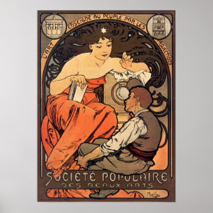 Mucha - Société Populaire Des Beaux-Arts Poster