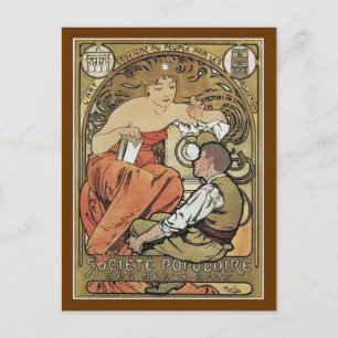Mucha - Societe Populaire des Beaux Arts Postkarte