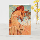 Mucha Sommer Karte (Gelbe Blume)