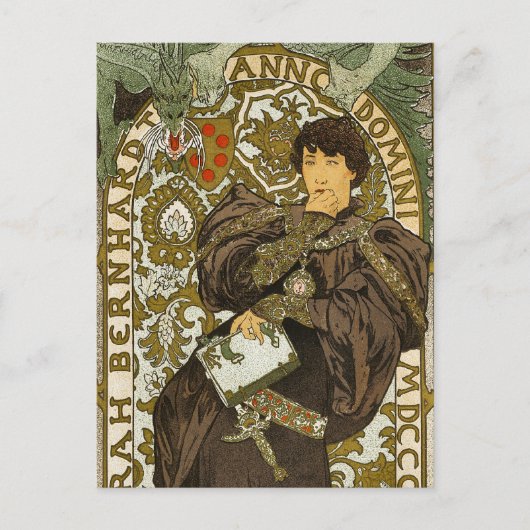 Mucha - Theater - Lorenzaccio - Jugendstil Postkarte (Vorderseite)