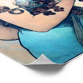 Mucha Trauben Vintage Frau Poster (Ecke)
