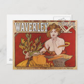 Mucha ~ Waverley Cycles 1898 Postkarte (Vorne/Hinten)