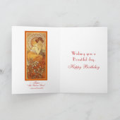 Mucha ~ "Wertvoll Stone - Topaz" November Geburtst Karte (Innenseite)