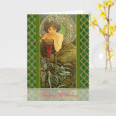 Mucha ~ "Wertvoll Stones - Emerald - Mai Geburtsta Karte (Gelbe Blume)
