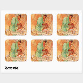 Mucha Winter Art Nouveau Buchzeichen Stickers (Blatt)