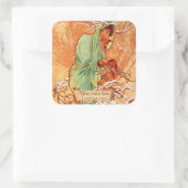 Mucha Winter Art Nouveau Buchzeichen Stickers (Tasche)