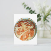 Mucha Woman Postkarte (Stehend Vorderseite)