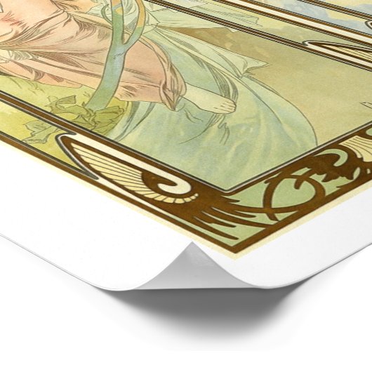 Mucha, Zeiten der Saison, Jugendstil Poster (Ecke)
