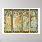 Mucha, Zeiten der Saison, Jugendstil Poster (Vorne)