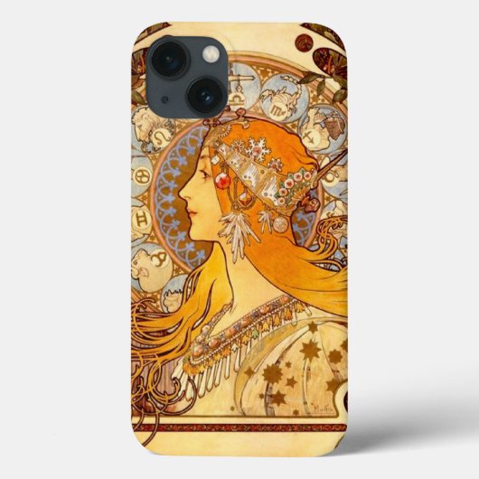 Mucha Zodiac Case-Mate iPhone Case (Rückseite)